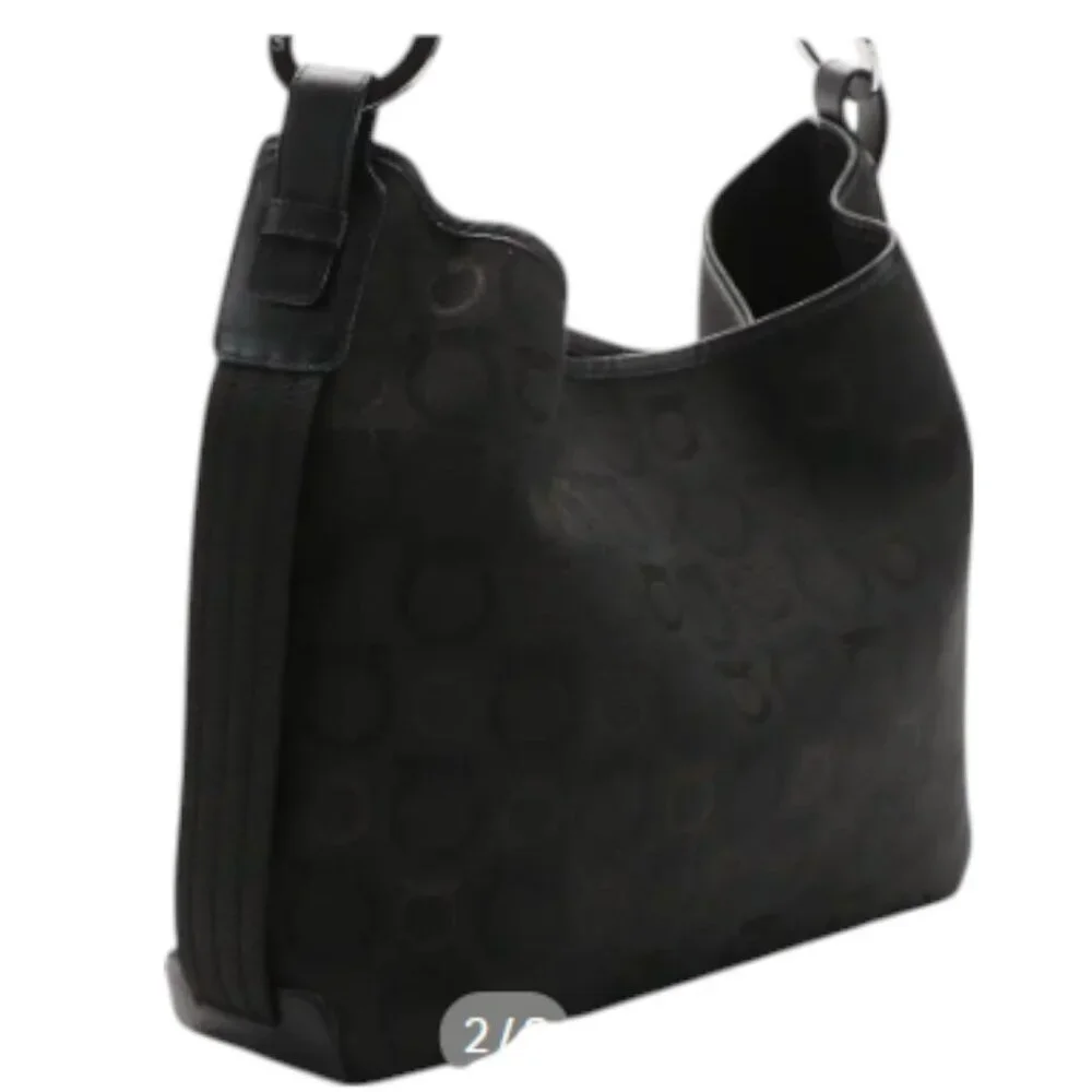 Salvatore Ferragamo Gancini Canvas Shoulder Bag - Picture 12 of 14